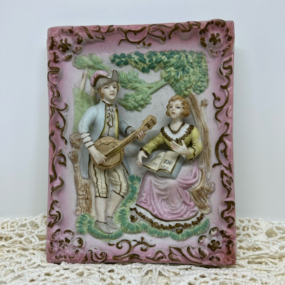 Very rare Occupied Japan porcelain 3-D wall plaques